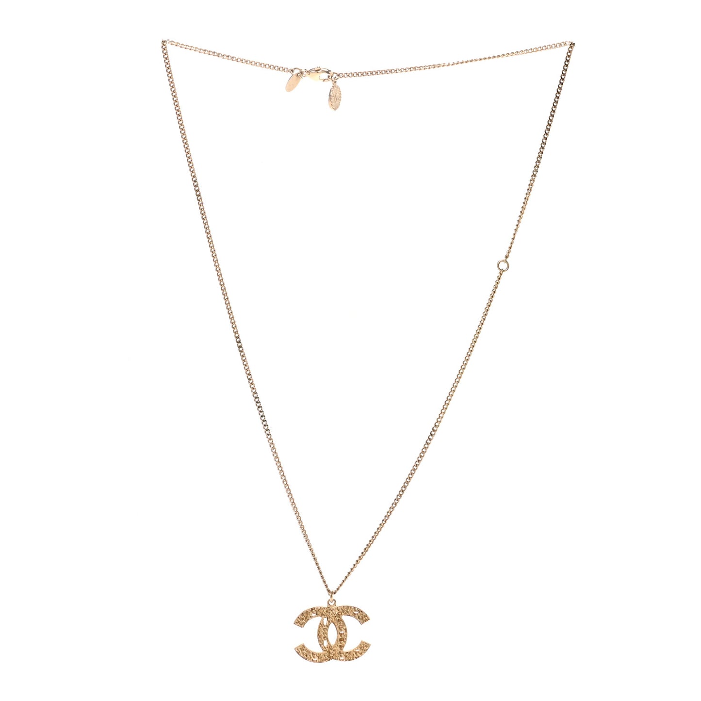 Tweed Effect CC Necklace Gold