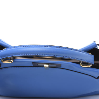 Fendi Vitello Seta Medium Peekaboo Iconic Satchel Blue Royal 12 of 12