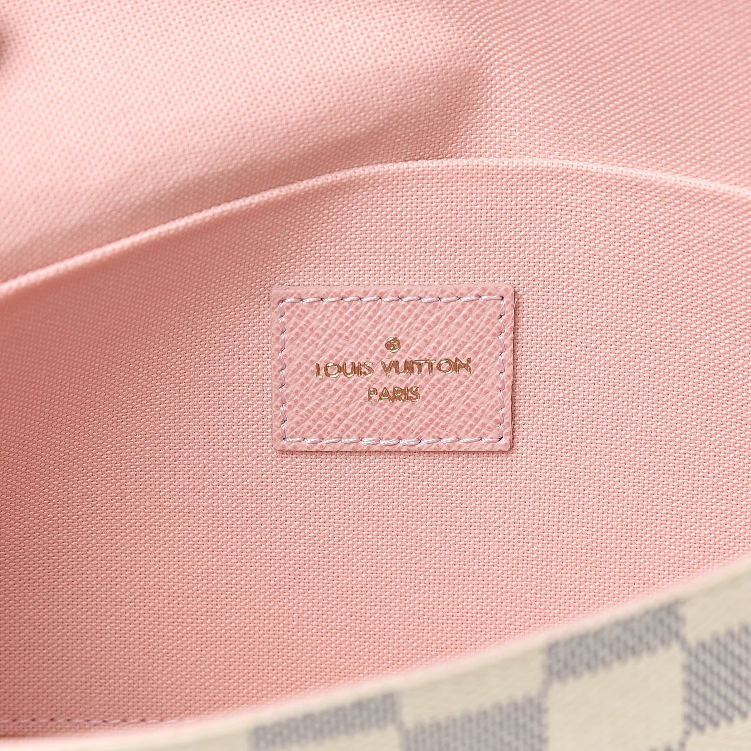 Louis Vuitton Damier Azur Pochette Felicie Chain Wallet Rose Ballerine 9 of 14