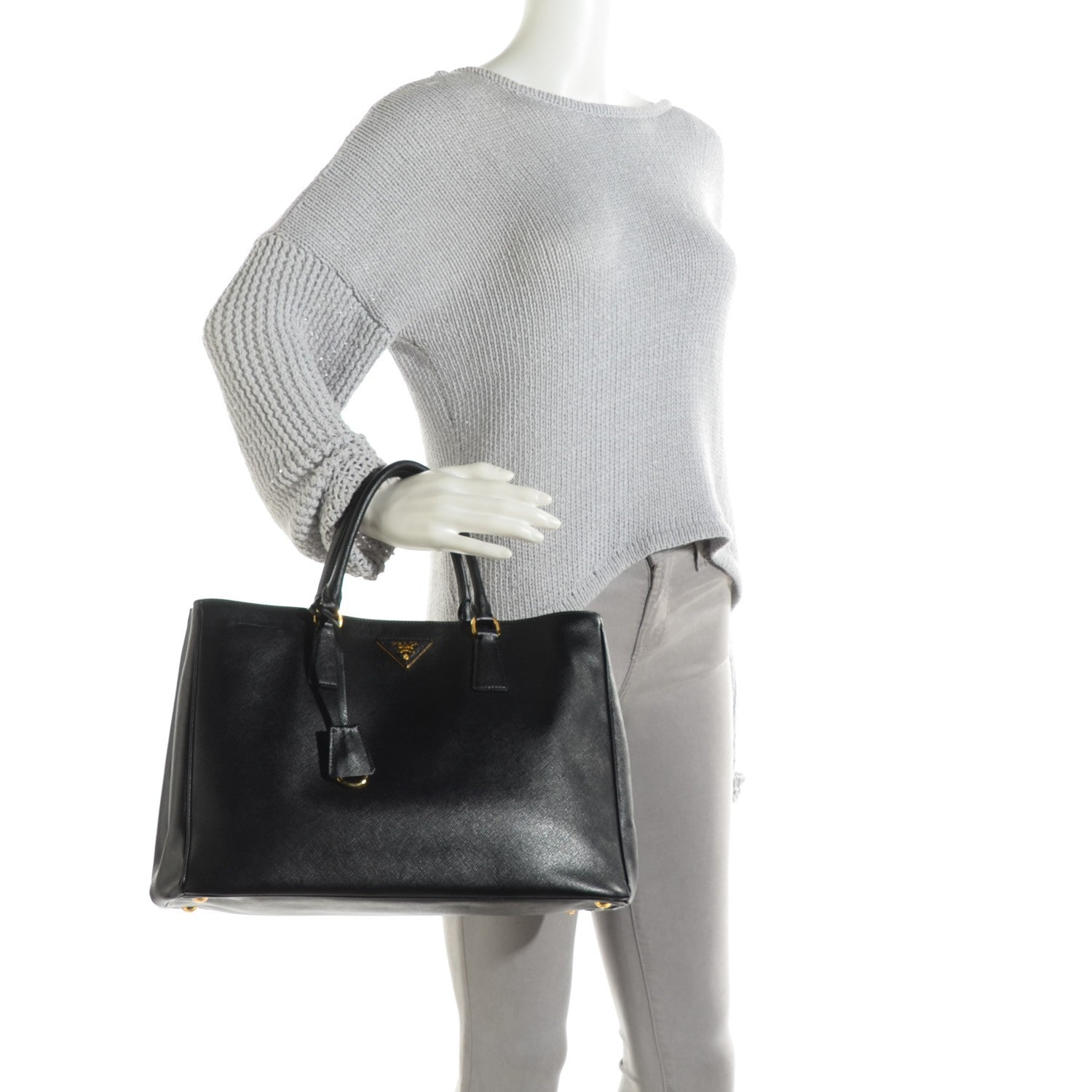 Prada Saffiano Lux Large Tote Nero Black 2 of 8
