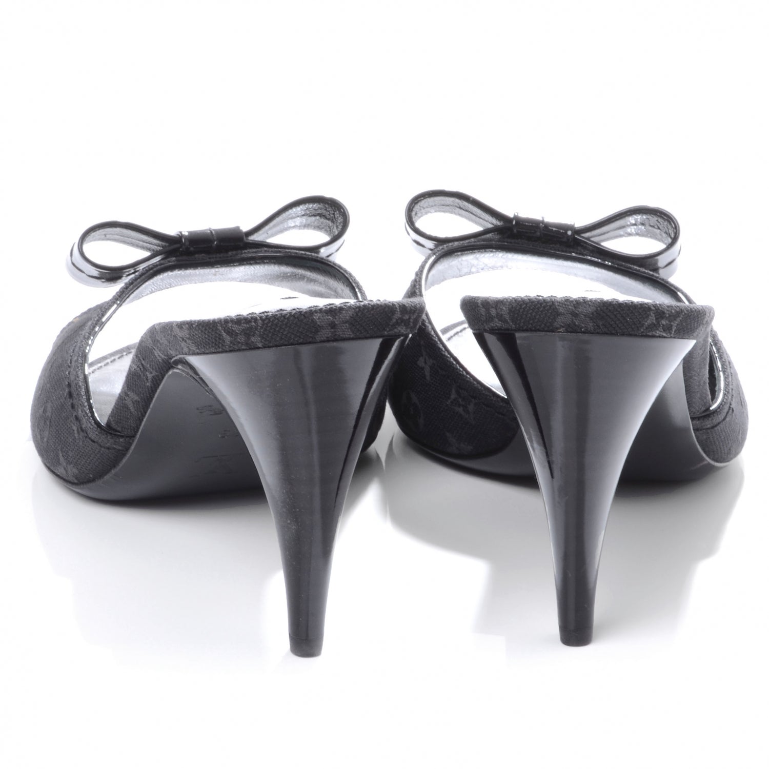 Louis Vuitton Monogram Mini Grenadine Heels Black 39 4 of 7