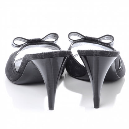 Louis Vuitton Monogram Mini Grenadine Heels Black 39 4 of 7