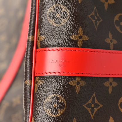 Louis Vuitton Calfskin Monogram Keepall Bandouliere 50 Coquelicot 5 of 10