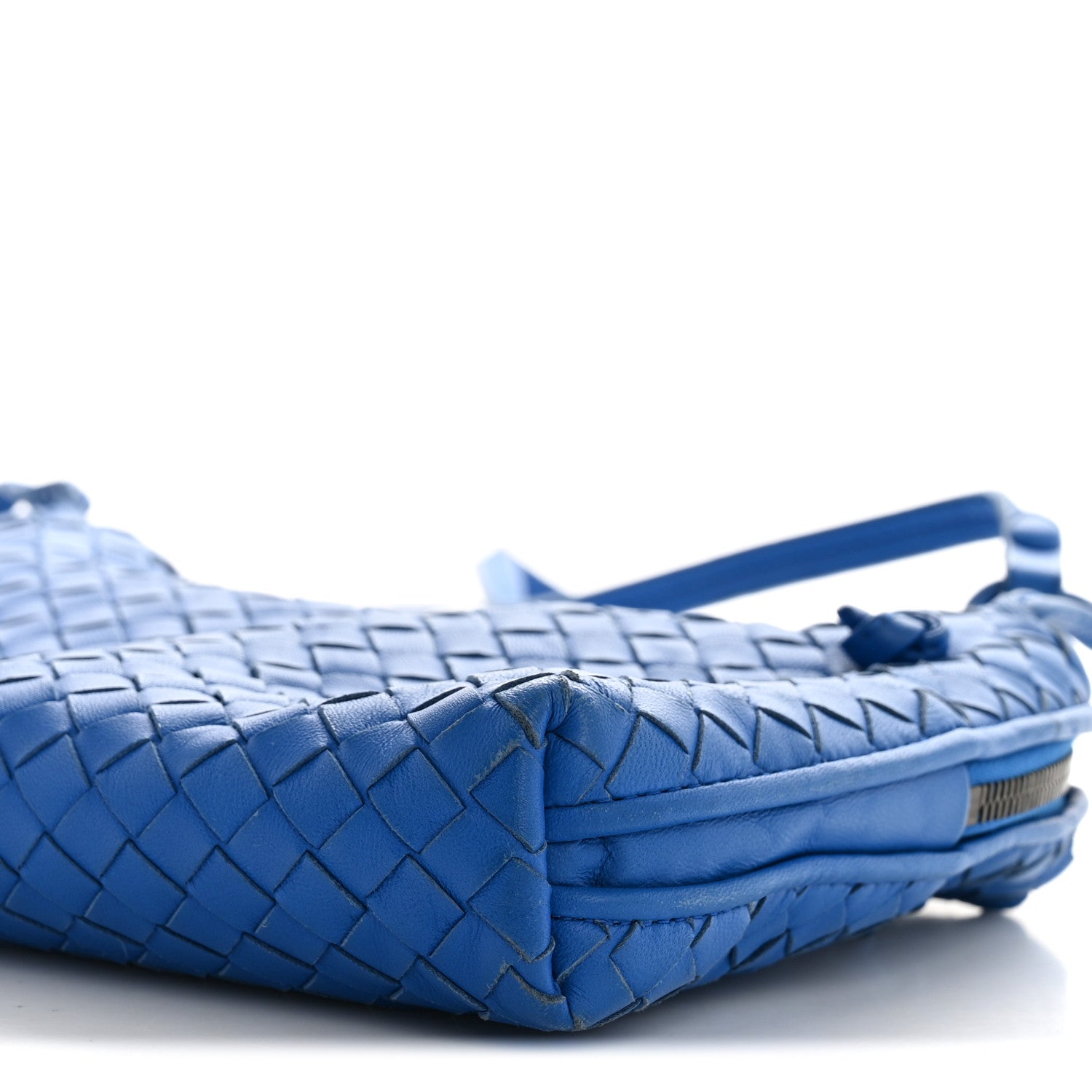 Bottega Veneta Nappa Intrecciato Double Compartment Crossbody Bag Atlantic Blue 10 of 12