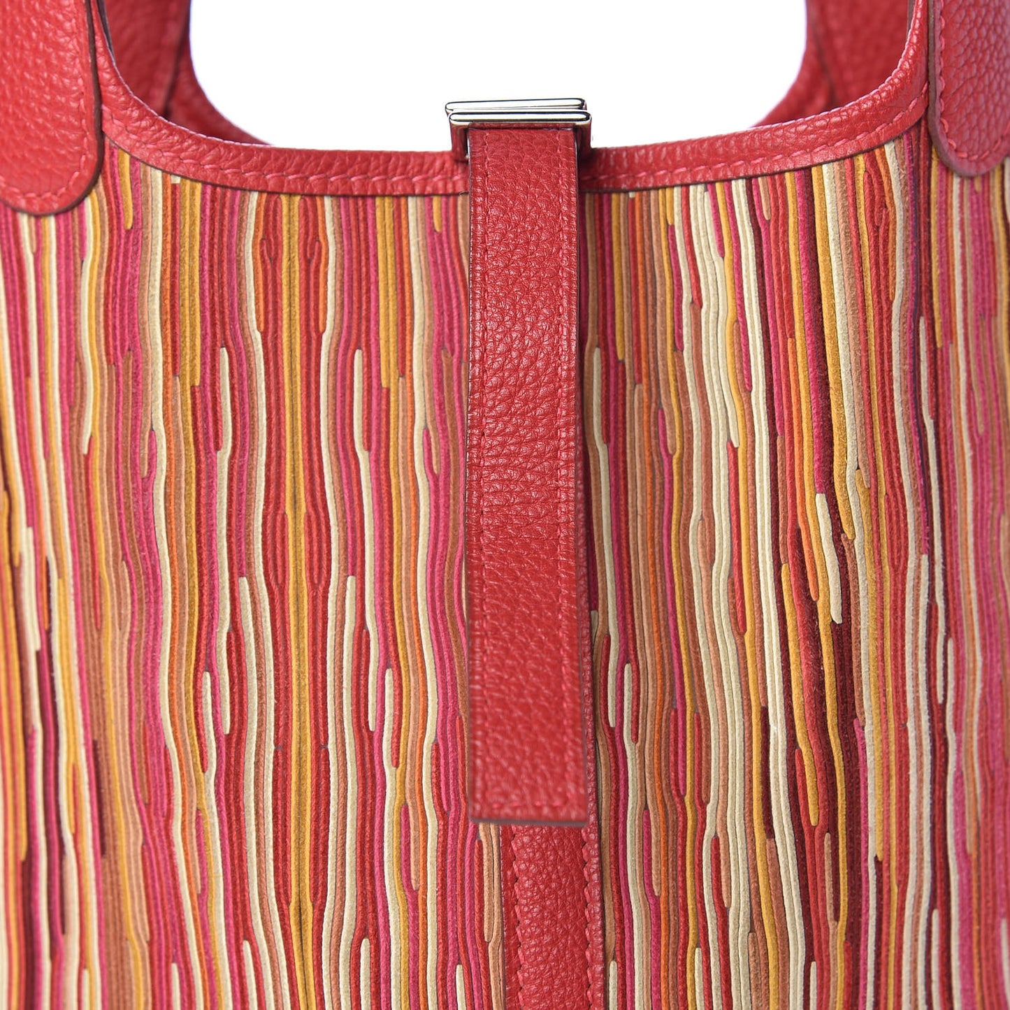 Taurillon Clemence Vibrato Picotin 18 PM Rouge Casaque
