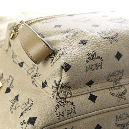 MCM Visetos Medium Side Studs Stark Backpack Beige 10 of 13