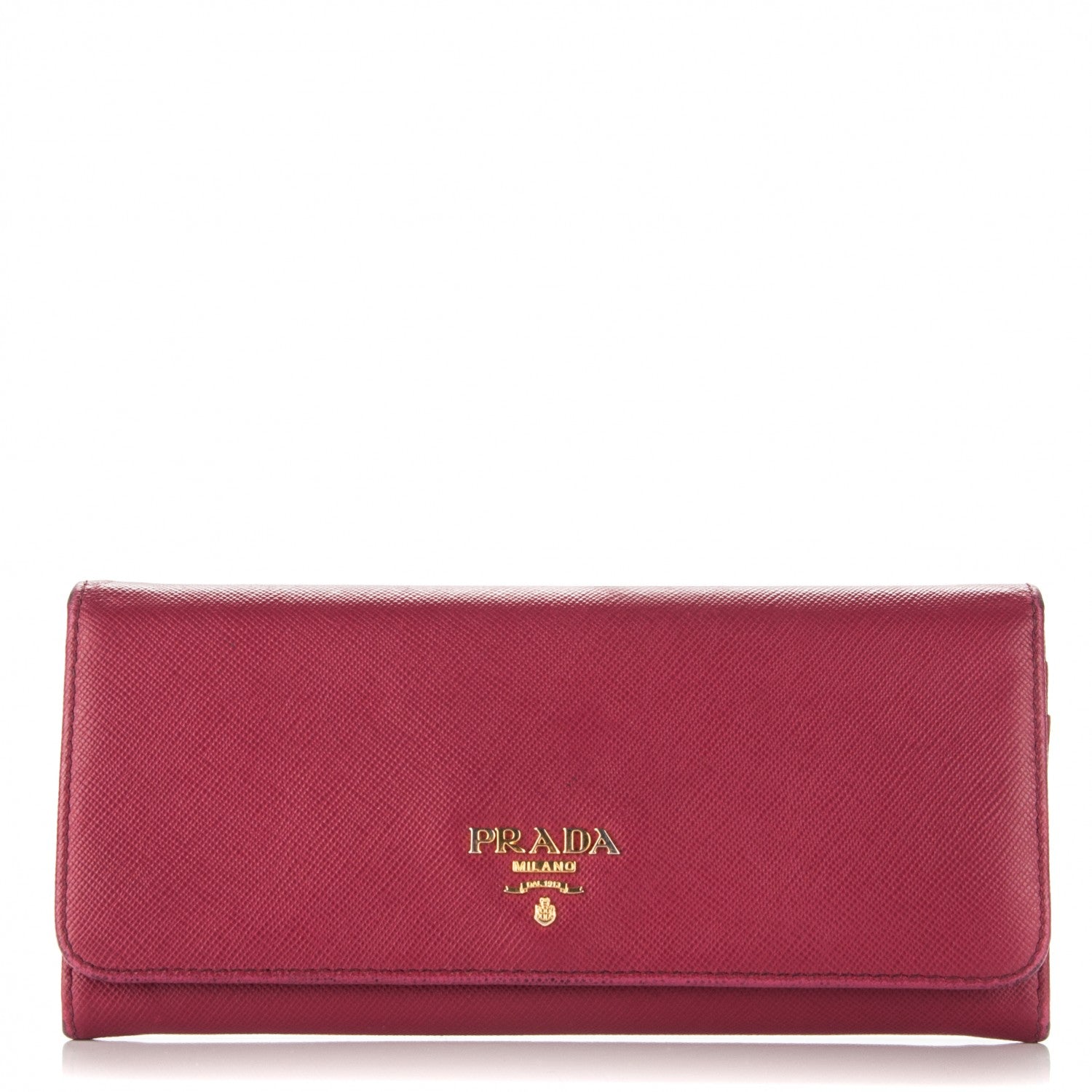 Prada Saffiano Metal Continental Flap Wallet 1 of 9