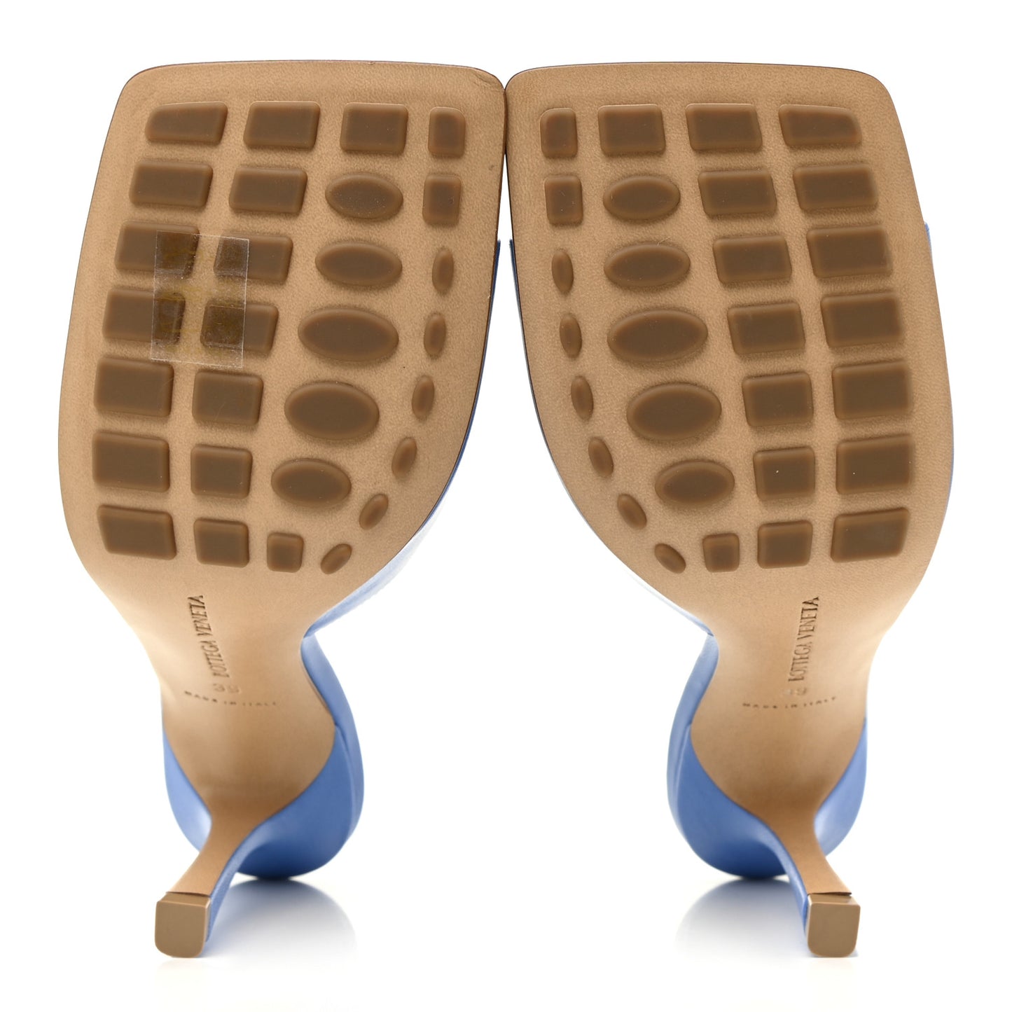 Lambskin Stretch Mule Sandals 39 Aquarium