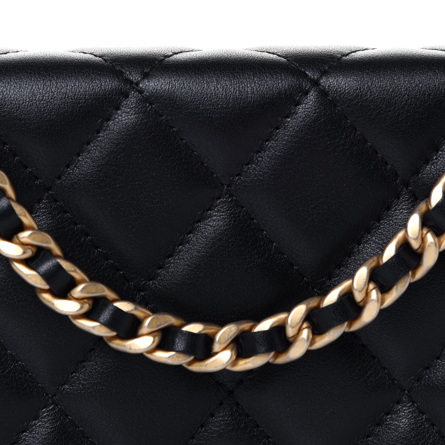 Chanel Calfskin Quilted Coco Mail Clutch With Chain Black 10 of 14