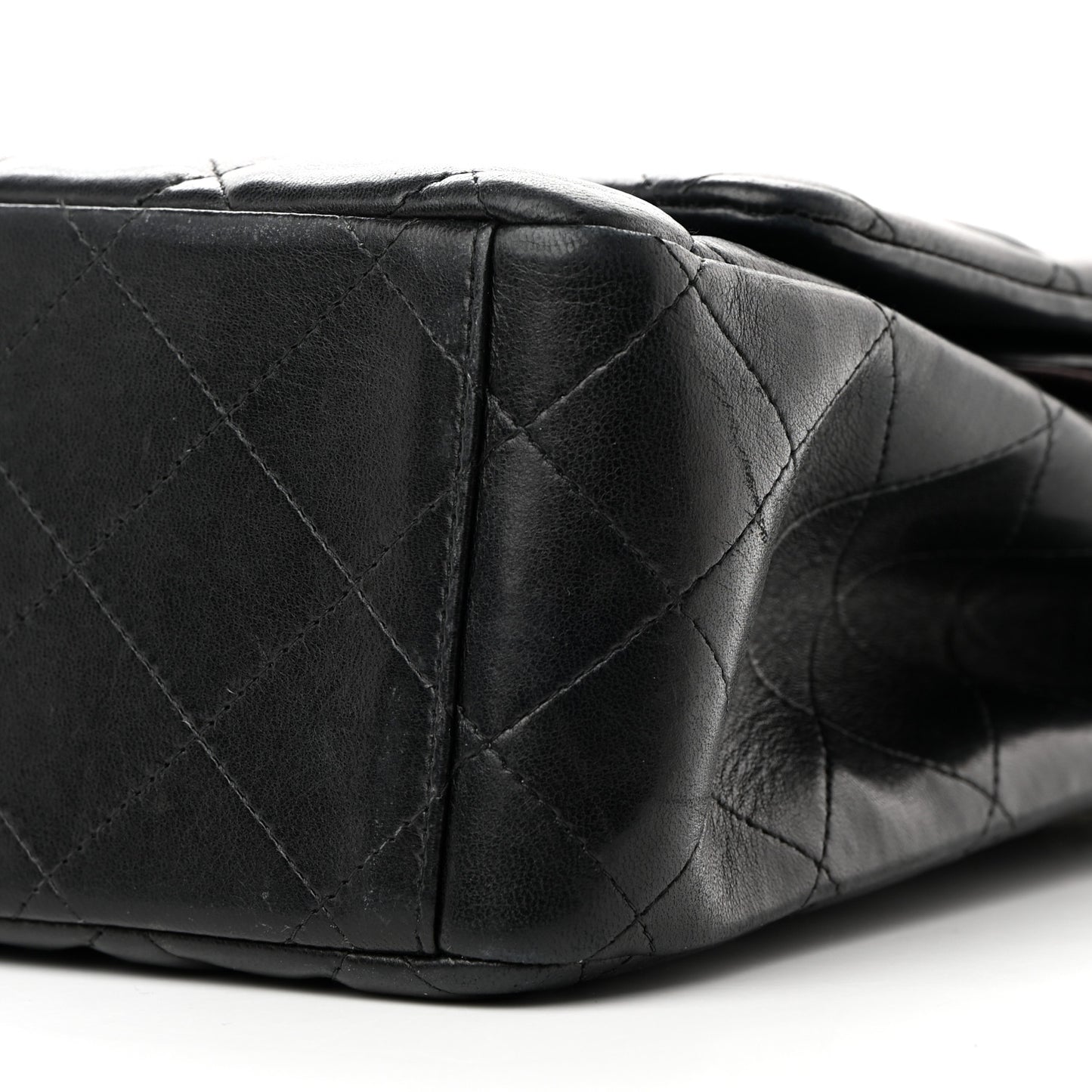 Lambskin Quilted Maxi Double Flap Black