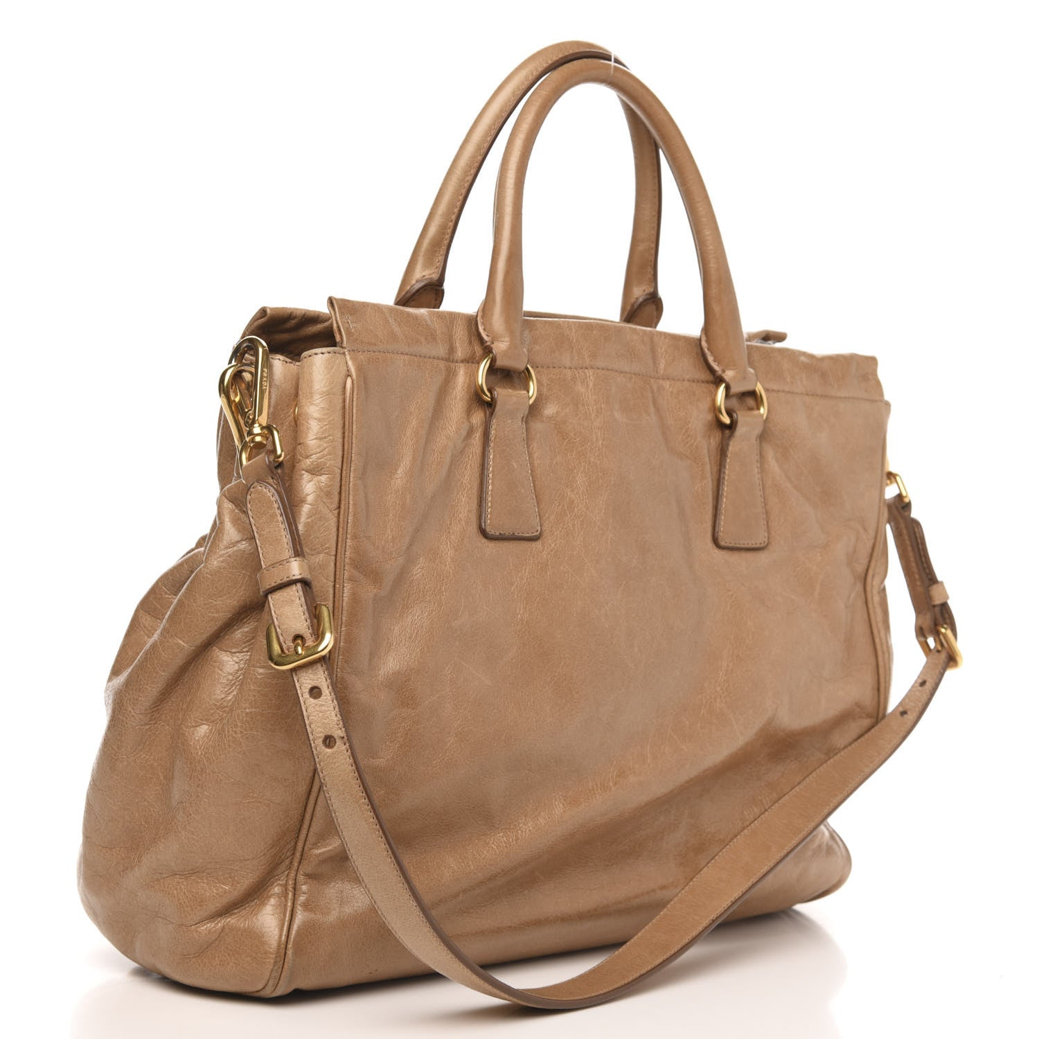 Prada Vitello Shine Top Handle Bag Sughero 3 of 13
