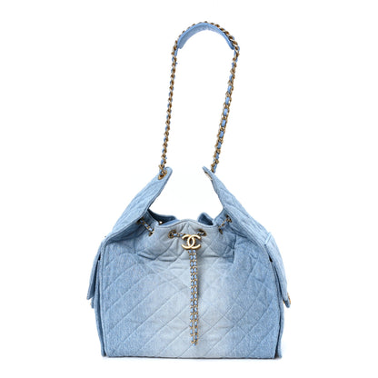Chanel Washed Denim Quilted Medium Chanel 25 Handbag Blue 1 of 12