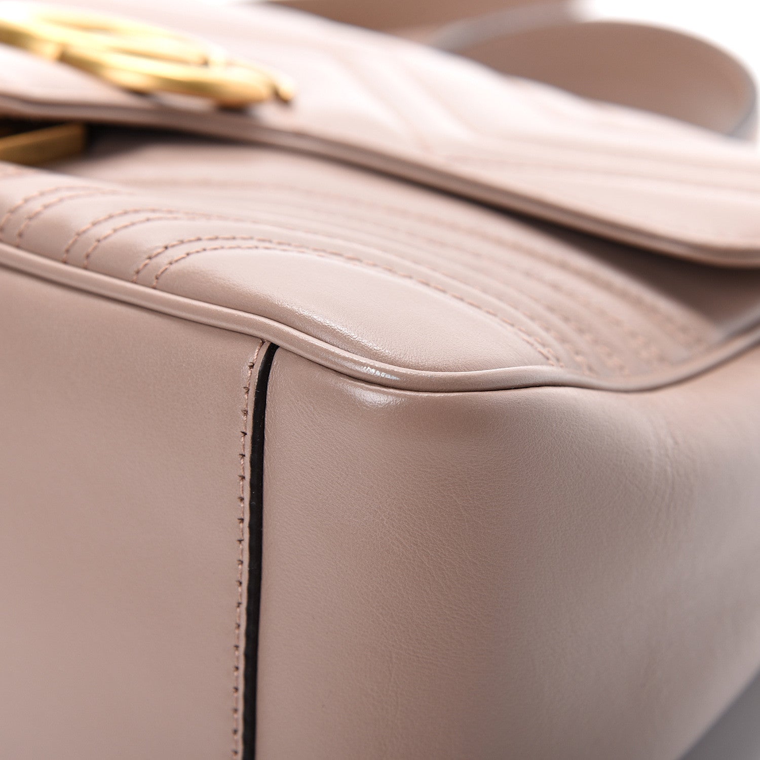 Gucci Calfskin Matelasse Small GG Marmont Top Handle Shoulder Bag Porcelain Rose 9 of 13