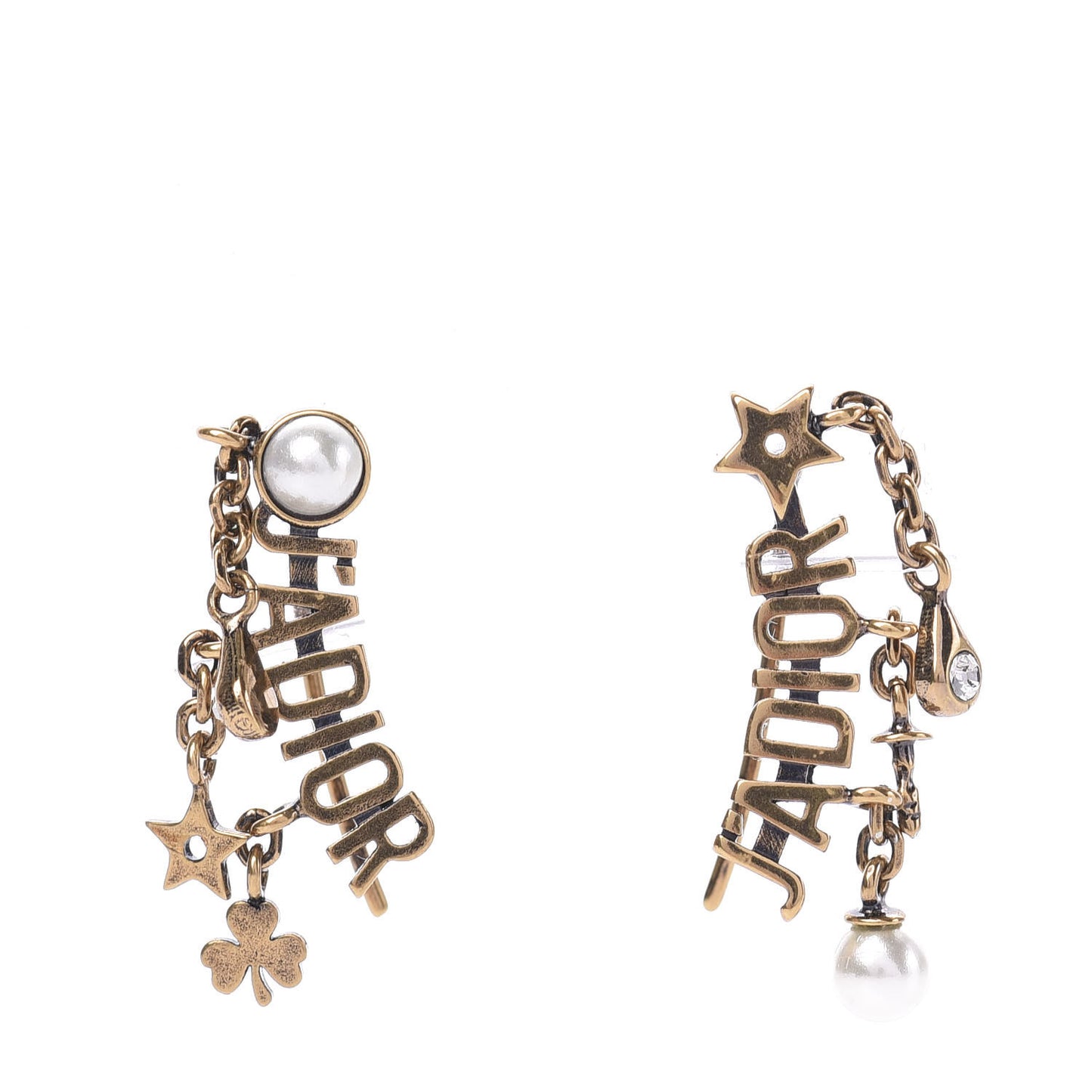 Metal Pearl J'Adior Earrings Aged Gold