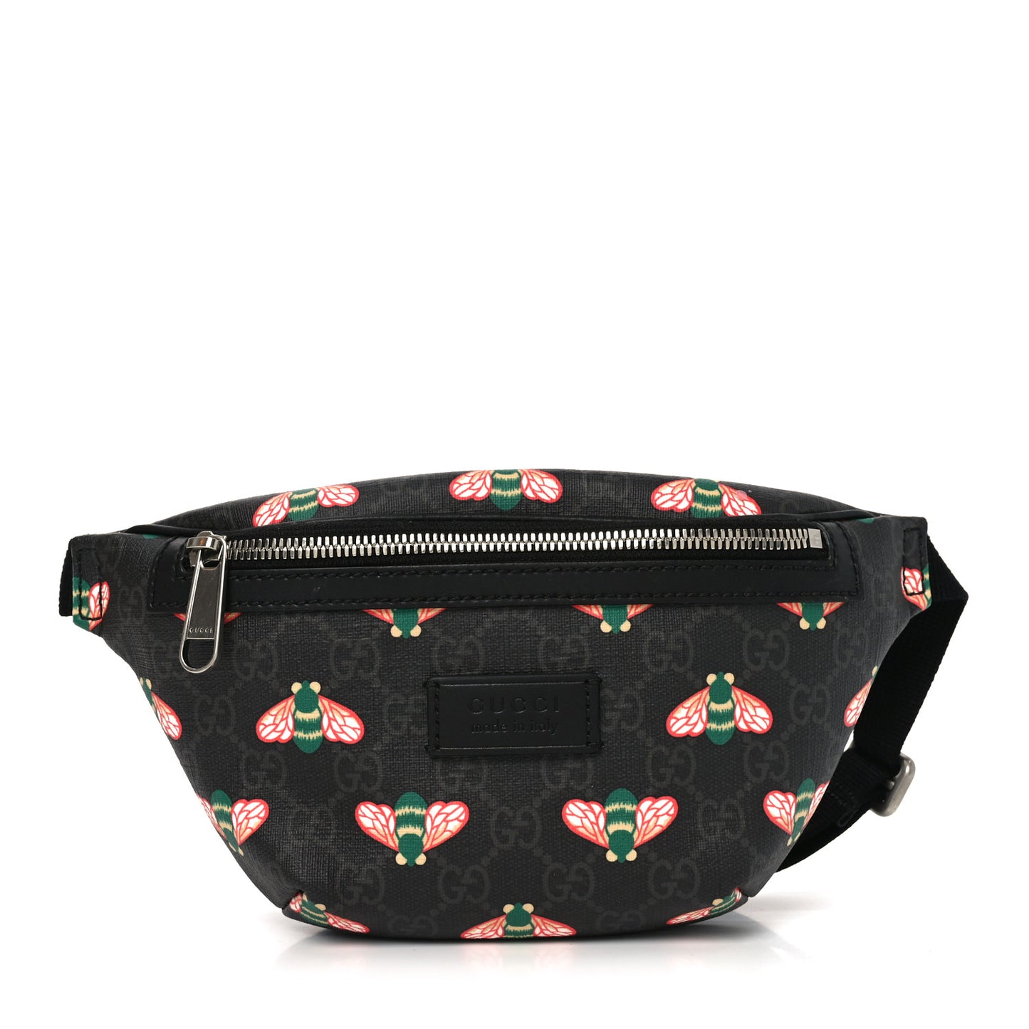 GG Supreme Monogram Bee Multicolor Appia Calfskin Belt Bag Black Multicolor