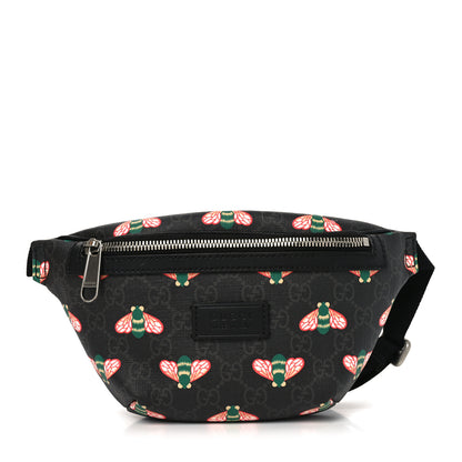 Gucci GG Supreme Monogram Bee Multicolor Appia Calfskin Belt Bag Black Multicolor 1 of 9