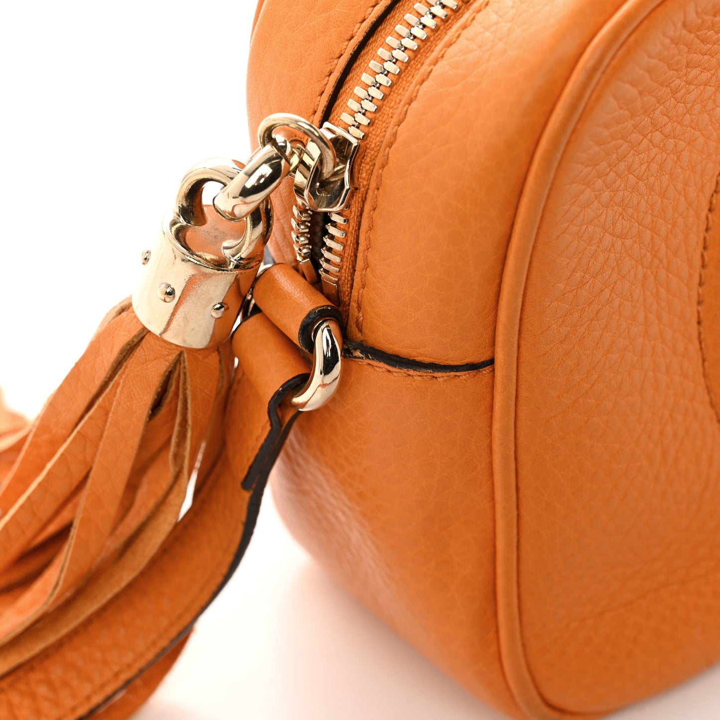 Pebbled Calfskin Small Soho Disco Bag Curcuma