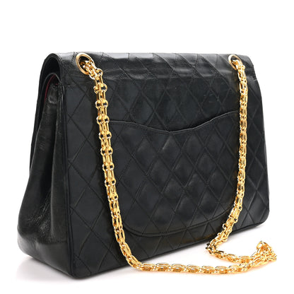 Chanel Lambskin Quilted Medium Double Flap Bijoux Chain Black 2 of 9