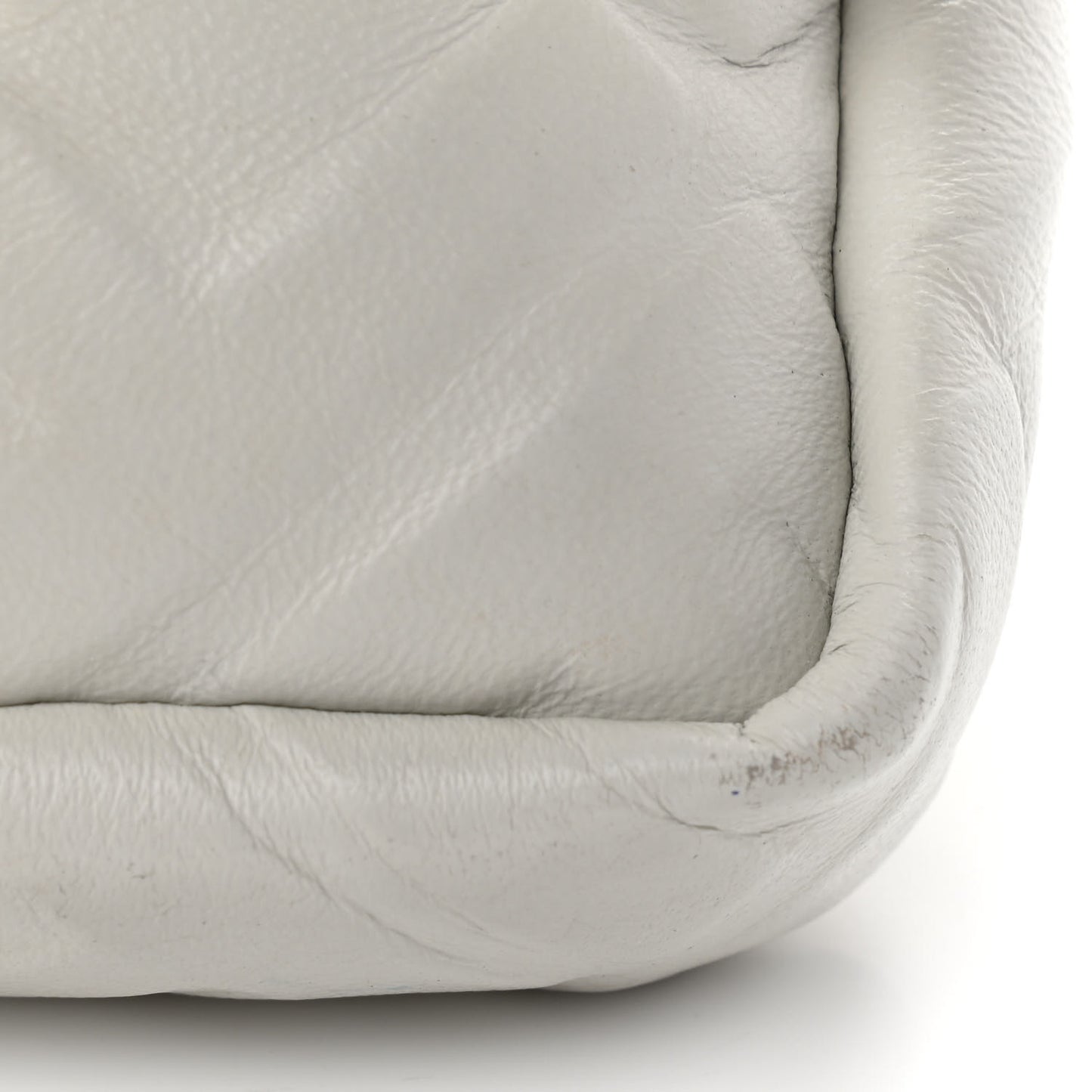 Nappa FF 1974 Embossed Mini Baguette White