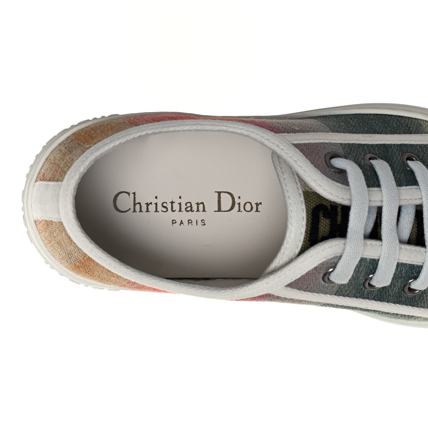 Christian Dior Canvas Dioraura Embroidered Womens Walk'N'Dior Low Top Sneakers 35 Multicolor 7 of 9