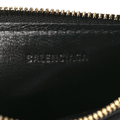Balenciaga Grained Calfskin Neo Classic Brass Hardware Long Coin Case Card Holder Black 6 of 6