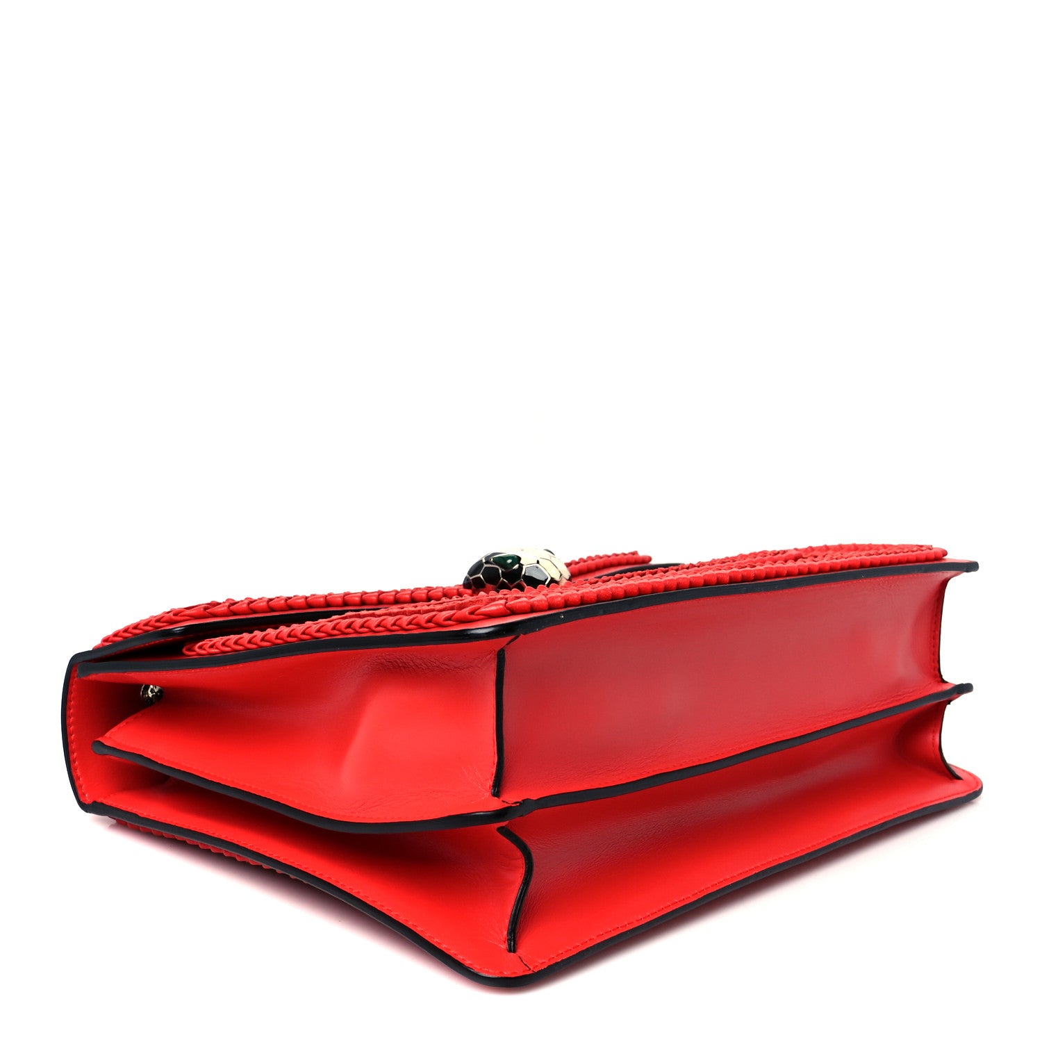Bulgari Calfskin Plisse Serpenti Forever Crossbody Bag Red 5 of 12