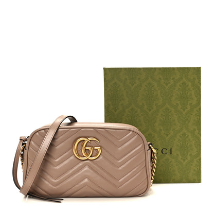Gucci Calfskin Matelasse Small GG Marmont Chain Shoulder Bag Porcelain Rose 12 of 12