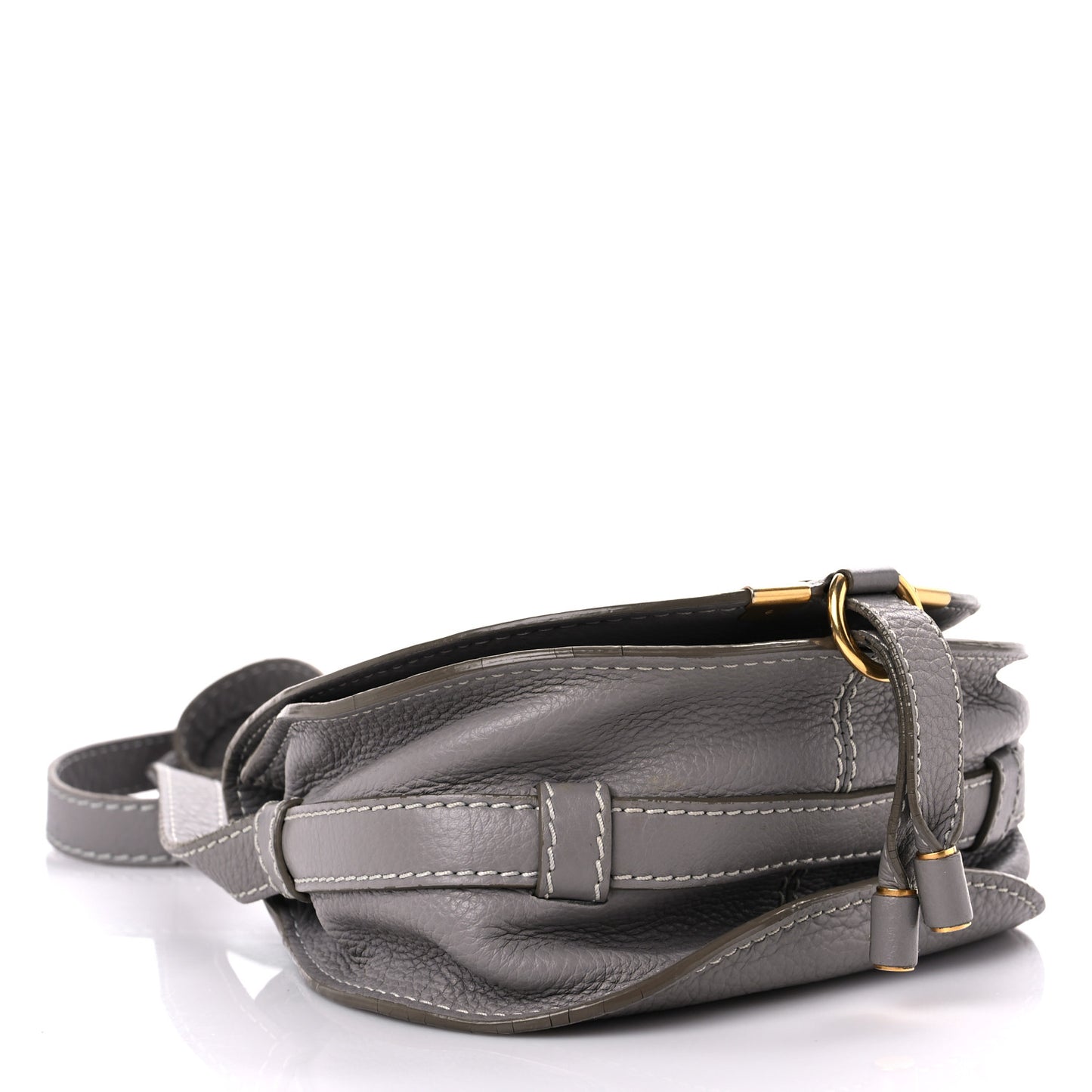 Calfskin Mini Marcie Round Crossbody Bag Cashmere Grey