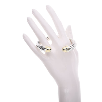 David Yurman Sterling Silver 14K Yellow Gold 10mm Cable Classics Bracelet 2 of 5