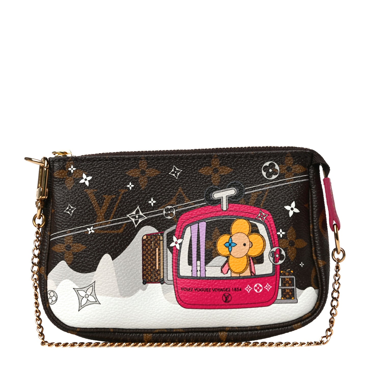 Monogram 2019 Christmas Animation Mini Courchevel Pochette Accessories Fuchsia