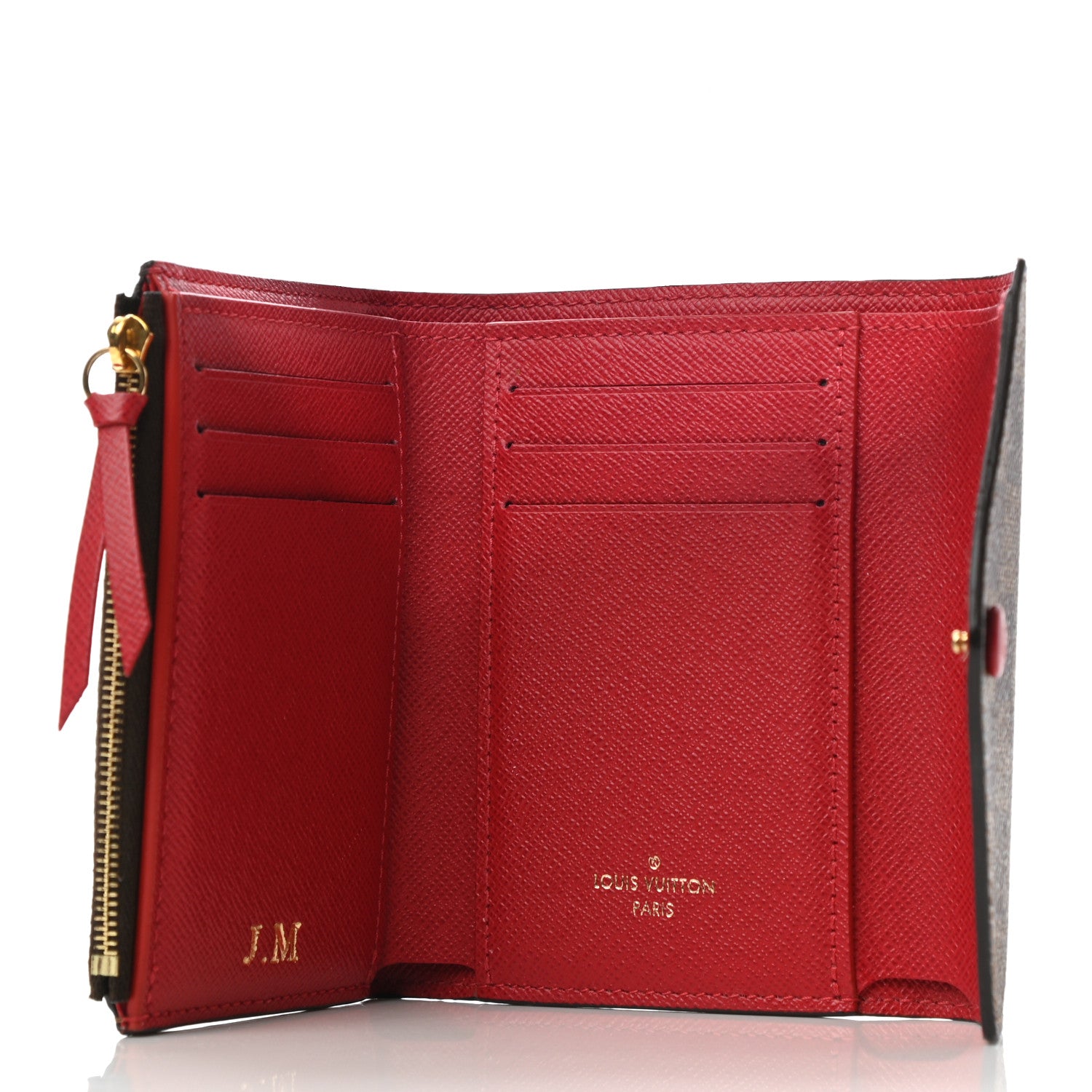 Louis Vuitton Damier Ebene Victorine Wallet Red 5 of 8
