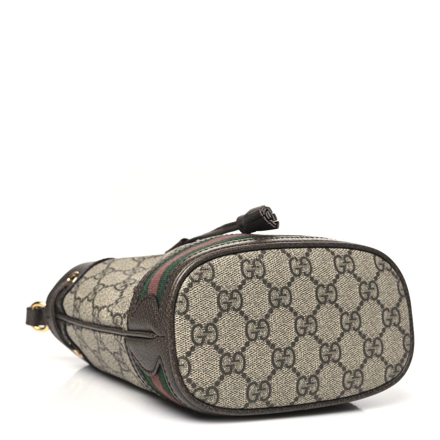 Gucci GG Supreme Monogram Web Mini Ophidia Bucket Bag Brown 4 of 10