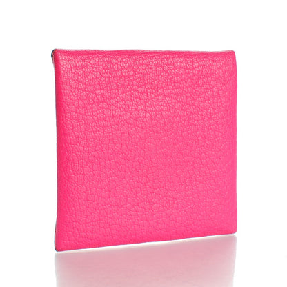 Hermes Chevre Mysore Bastia Coin Purse Rose Shocking 3 of 7