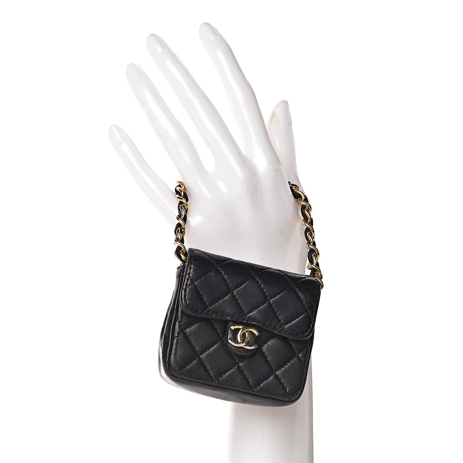 Chanel Lambskin Quilted Micro Mini Flap Black 2 of 9