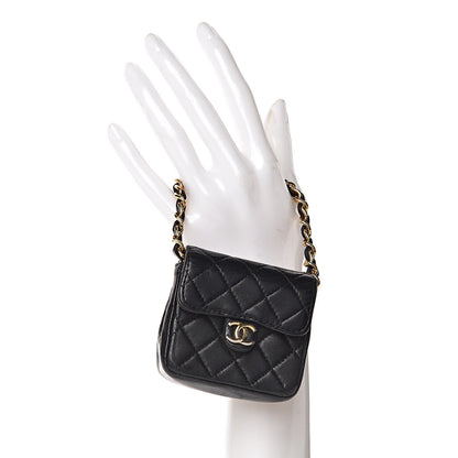 Chanel Lambskin Quilted Micro Mini Flap Black 2 of 9