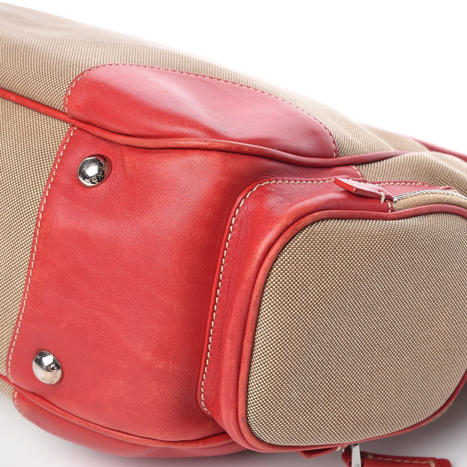Prada Canvas Shoulder Bag Bag Red 17 of 23