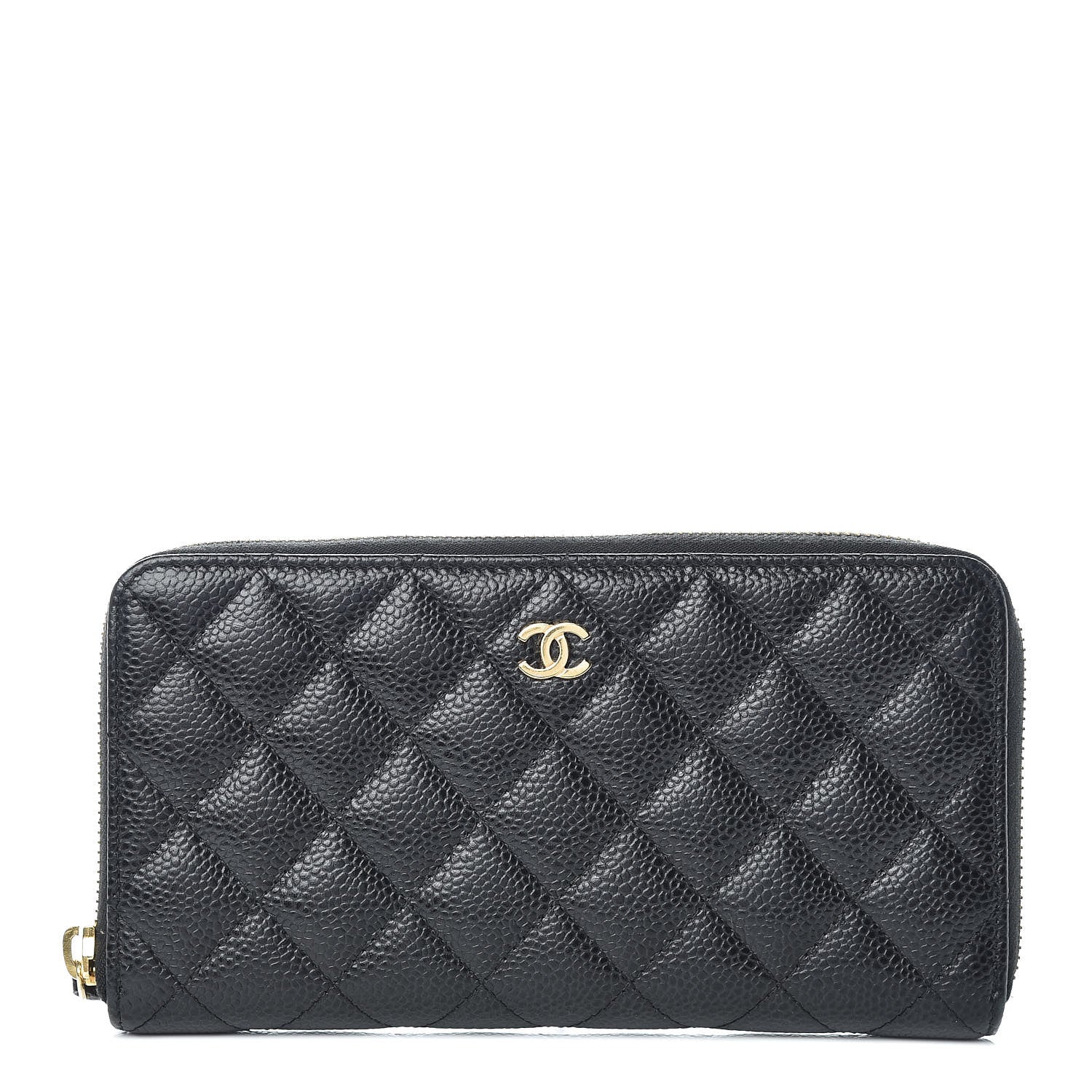 Chanel Caviar Quilted Large Gusset Zip Around Wallet Black 1 of 10