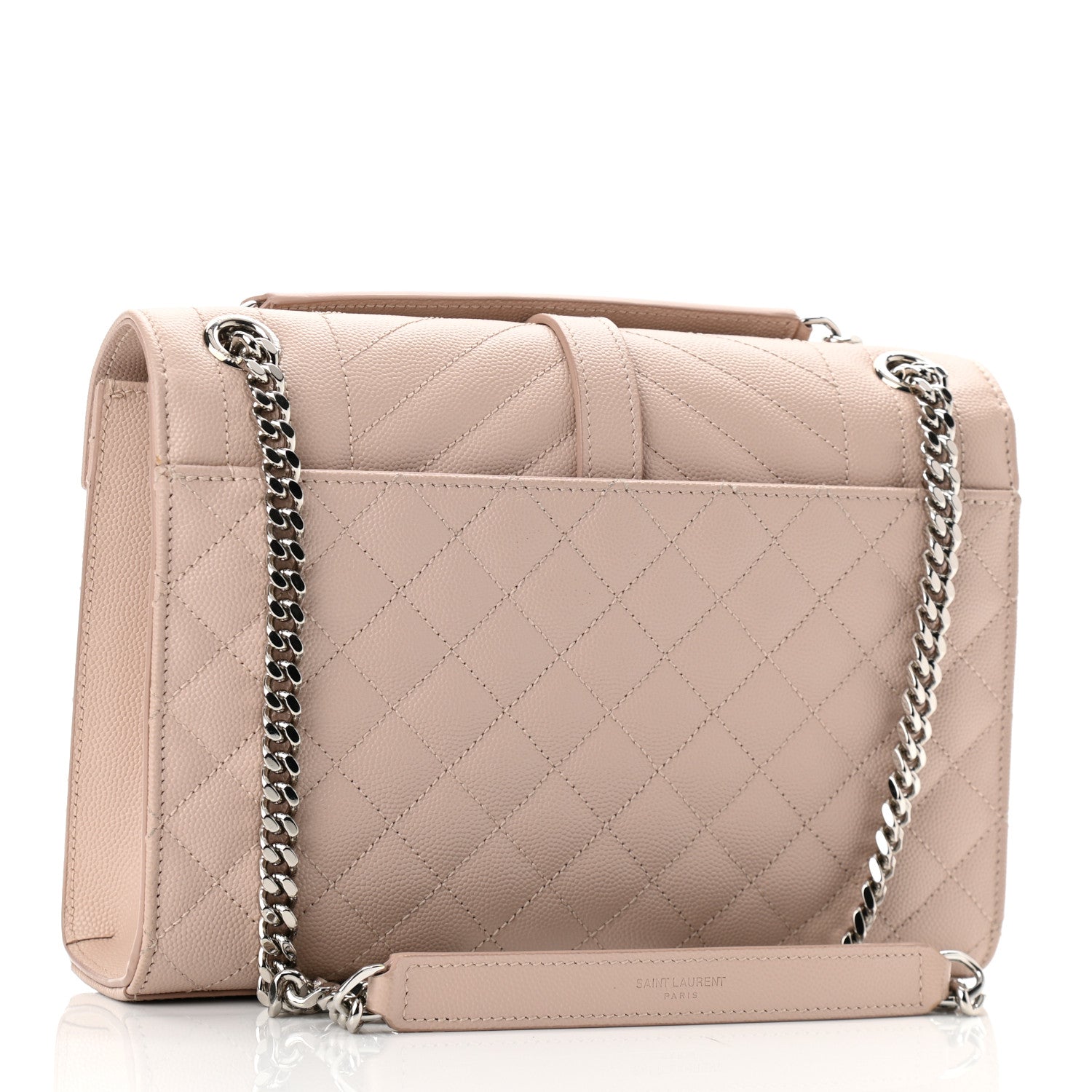 Saint Laurent Grain De Poudre Textured Mixed Matelasse Medium Triquilt Monogram Satchel Marble Pink 3 of 9