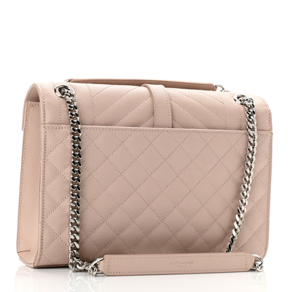 Saint Laurent Grain De Poudre Textured Mixed Matelasse Medium Triquilt Monogram Satchel Marble Pink 3 of 9