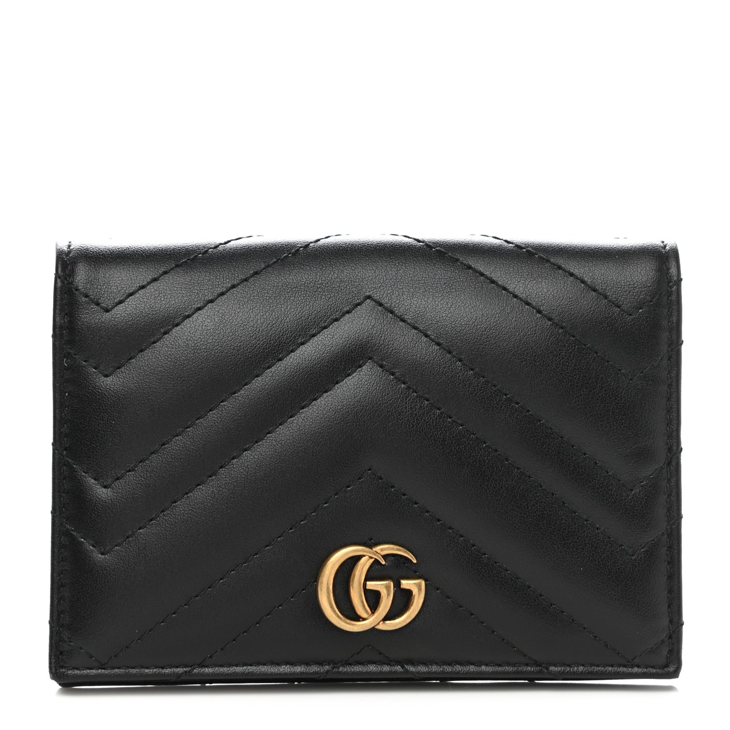 Calfskin Matelasse GG Marmont Passport Case Black