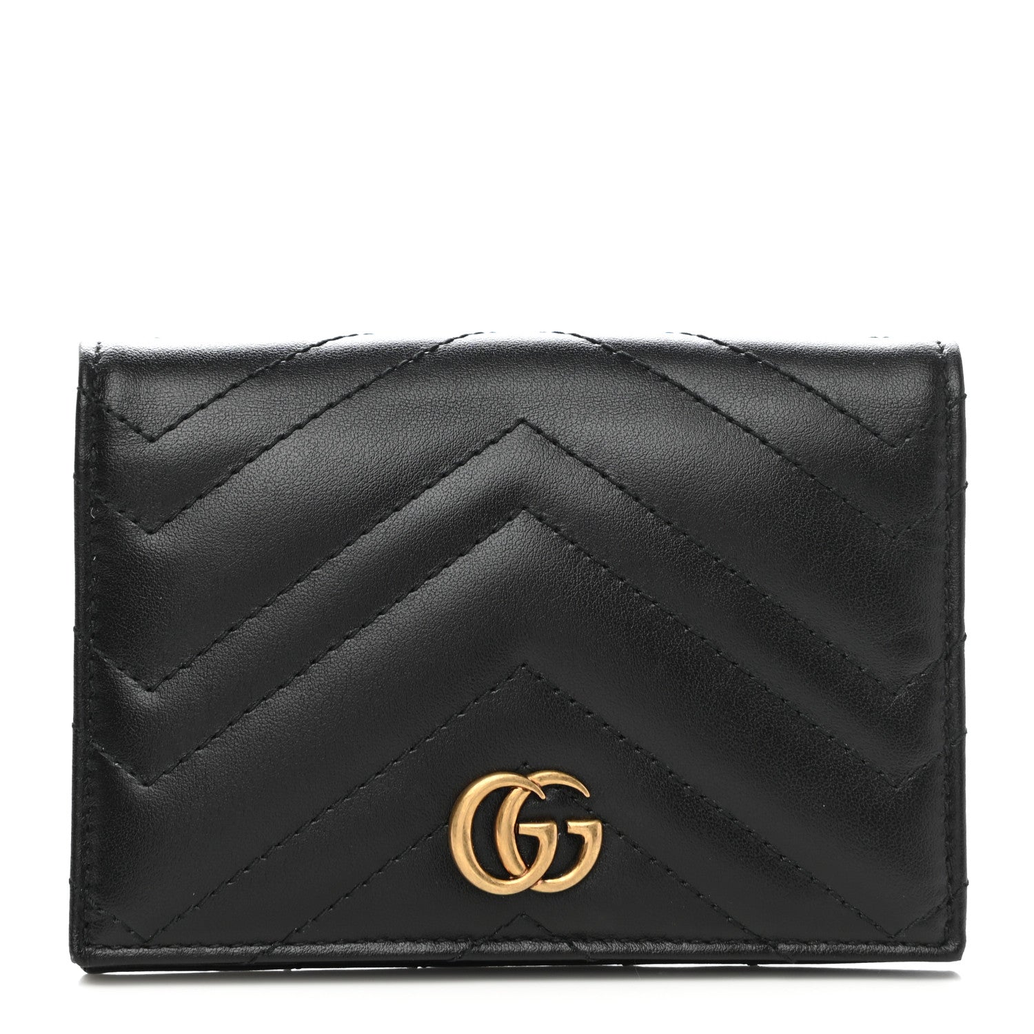 Gucci Calfskin Matelasse GG Marmont Passport Case Black 1 of 7