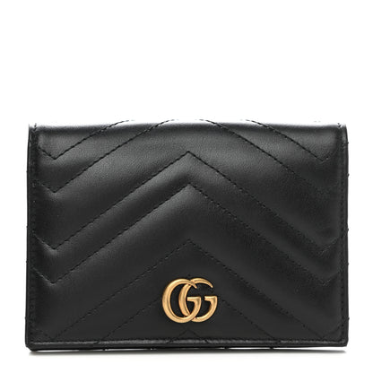Gucci Calfskin Matelasse GG Marmont Passport Case Black 1 of 7