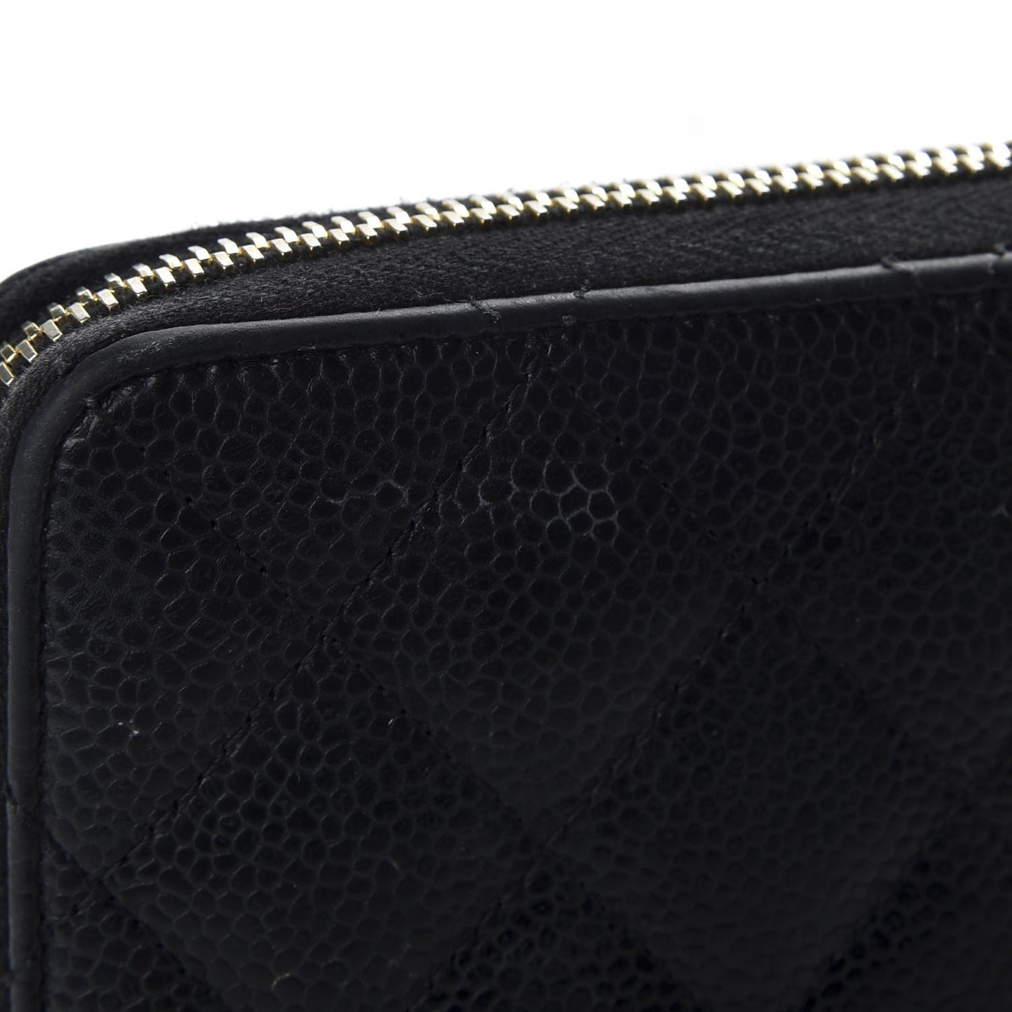 Caviar Quilted Large Zip Around Organizer Wallet Black