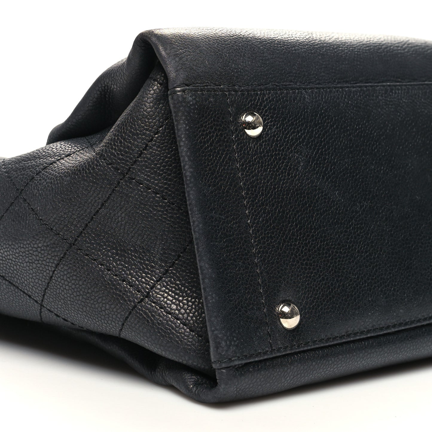 Caviar Stitched CC Shopper Tote Black