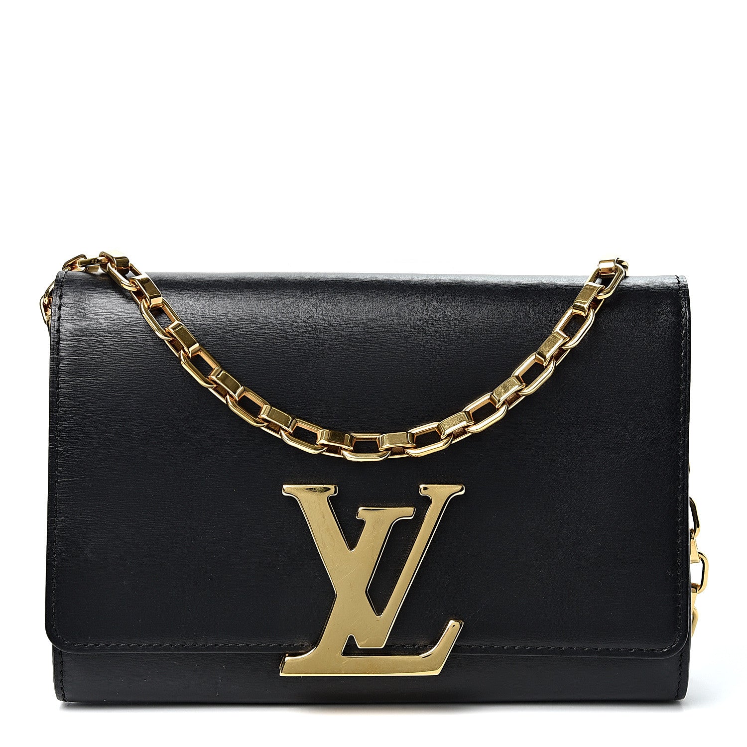 Louis Vuitton Calfskin Chain Louise MM Black 1 of 9