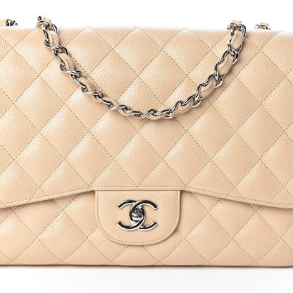 Chanel Caviar Quilted Jumbo Single Flap Beige Clair 8 of 12