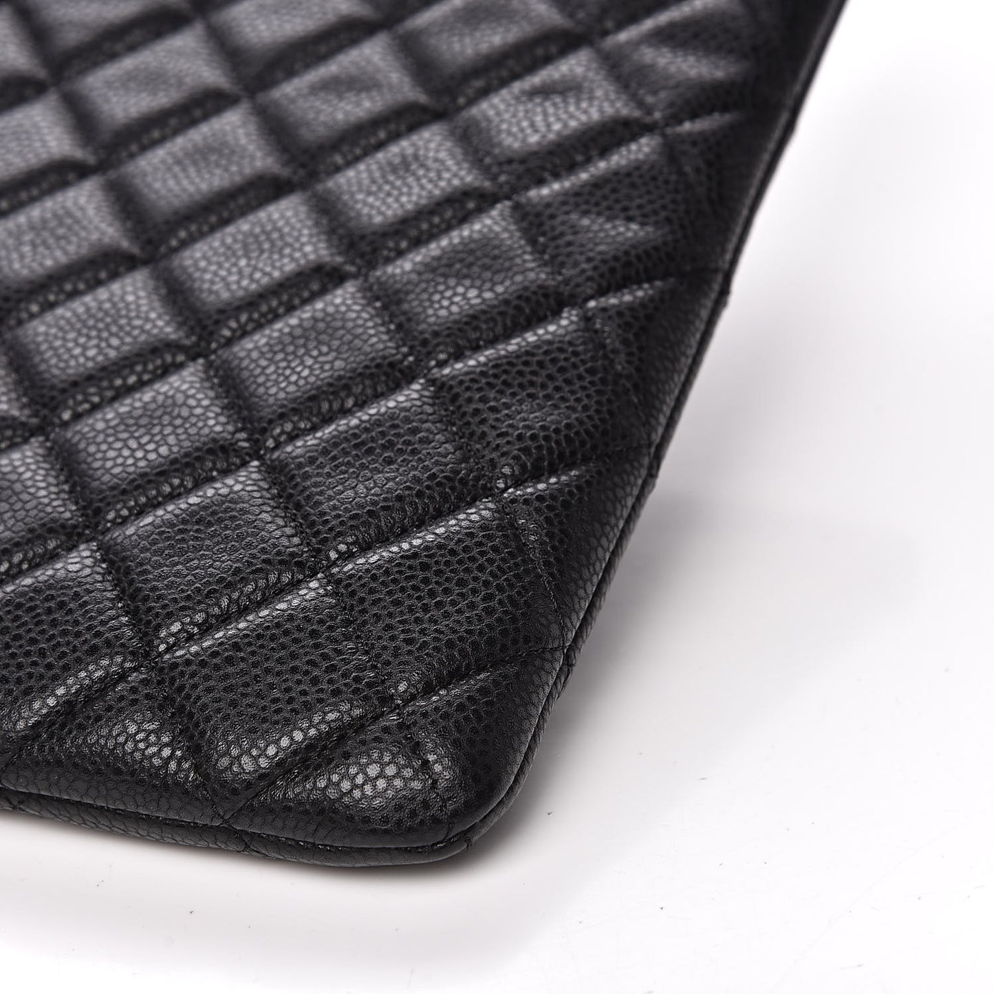 Caviar Quilted Large Cosmetic Case Black