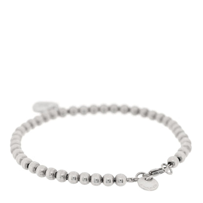 Tiffany Sterling Silver 4mm Mom Heart Tag Bead Bracelet 2 of 4