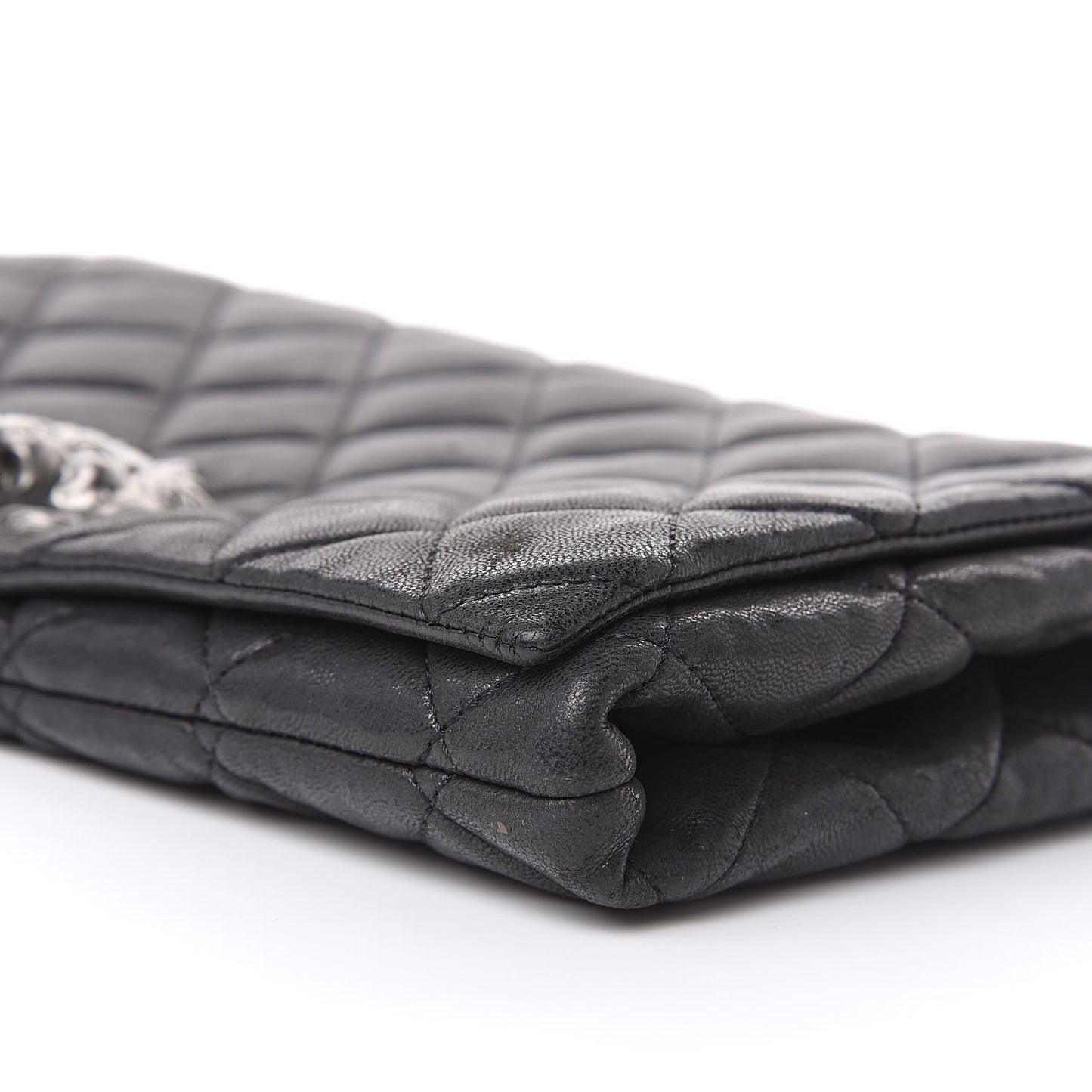 Lambskin Quilted Medium Leo Lion Flap Clutch Black