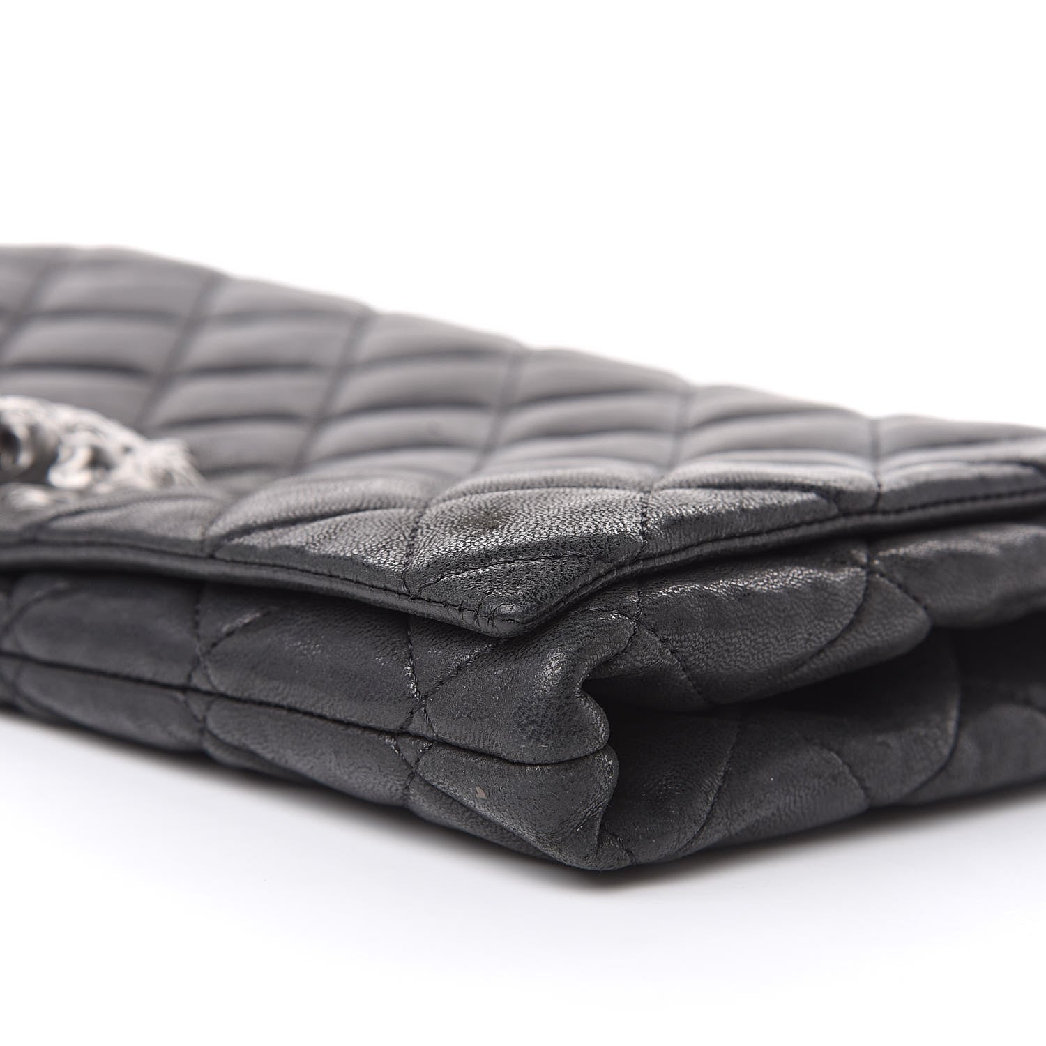 Chanel Lambskin Quilted Medium Leo Lion Flap Clutch Black 9 of 13